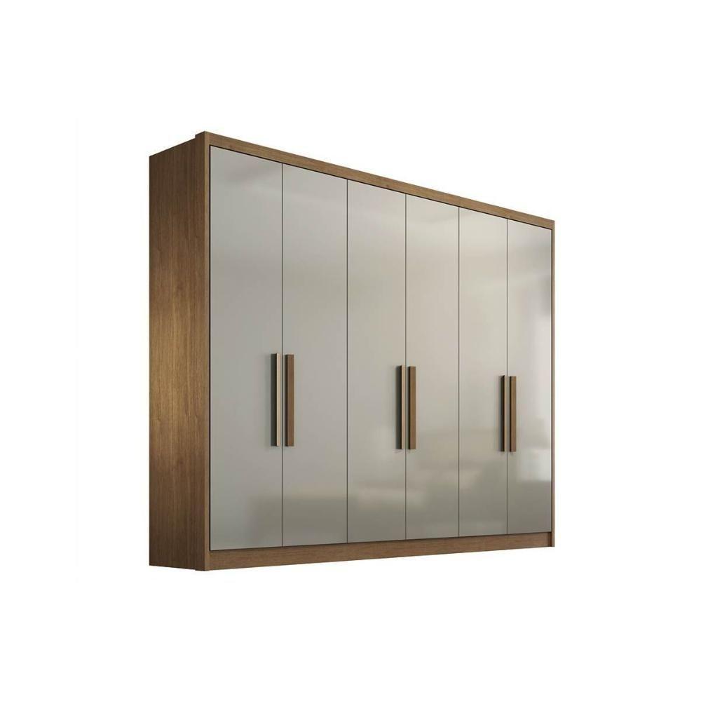 Modulado De Quarto Guarda Roupa C- 6 Portas E 6 Gavetas Rizon-linea Cumaru-fendi 25 - Novo Horizonte - 1