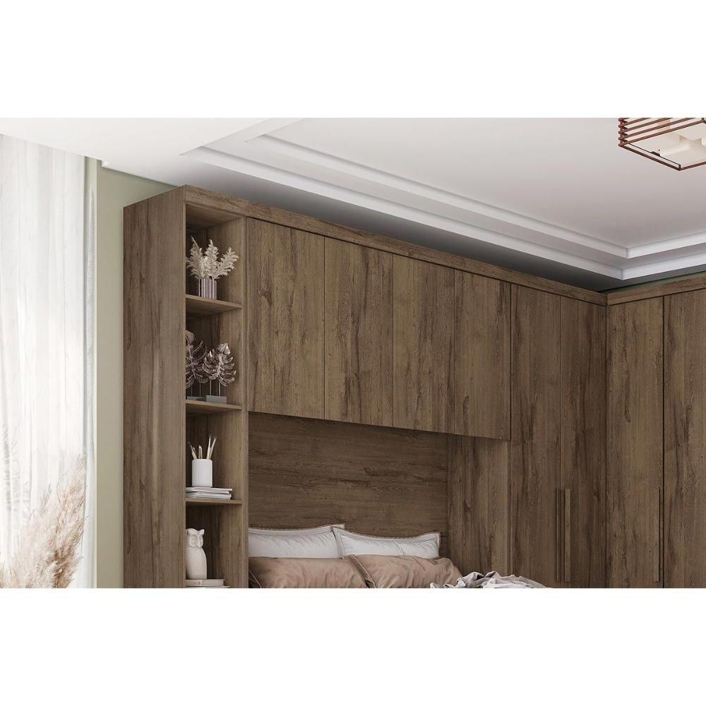 Módulo De Quarto Rizon Armário Ponte Aéreo Casal-queen 167cm -linea C- 4 Portas Neve - Novo Horizonte - 4