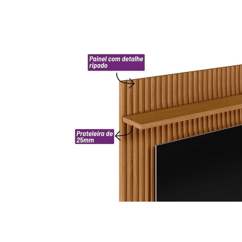 Painel Quarto P- Tv Até 75 Pol Genova C- 1 Prateleira 200x130cm Nature Fosco - Linea Brasil - 3