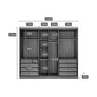 Módulo De Quarto Casal Guarda Roupa C- 6 Portas E 8 Gavetas Rizon-linea Neve - Novo Horizonte - 3