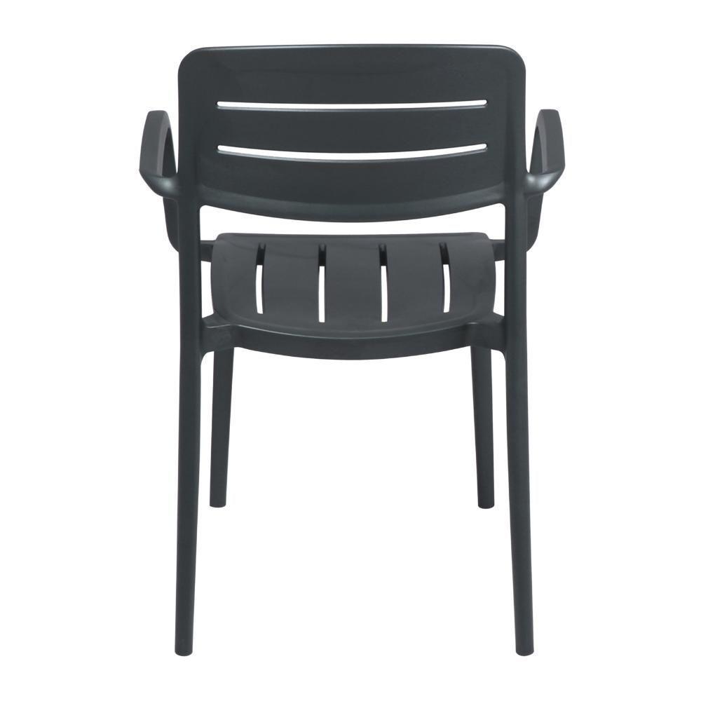 Cadeira Tramontina Amélia Em Polipropileno Grafite Com Braços - 6