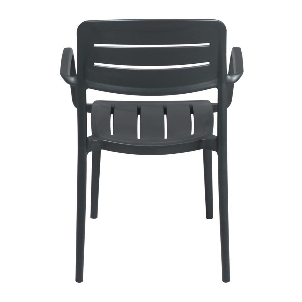 Cadeira Tramontina Amélia Em Polipropileno Grafite Com Braços - 8