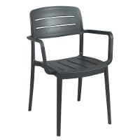 Cadeira Tramontina Amélia Em Polipropileno Grafite Com Braços - 3