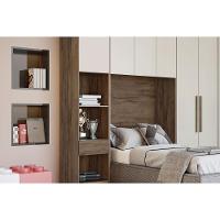 Módulo De Quarto Casal Armário Mesa De Cabeceira Rizon-linea C- 1 Porta E 1 Gaveta Cumaru-fendi 25 - Novo Horizonte - 5