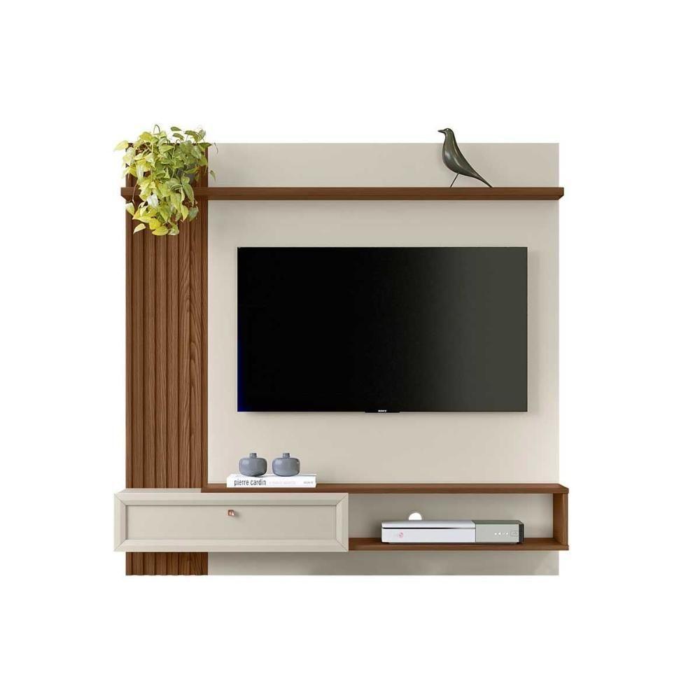 Painel Quarto P- Tv Até 55 Pol Alvorada C- 1 Porta E 1 Prateleira 200x130cm Freijó-off White - Linea Brasil - 2