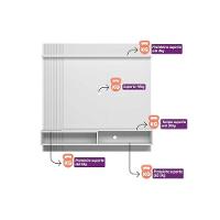 Painel Quarto P- Tv Até 55 Pol Alvorada C- 1 Porta E 1 Prateleira 200x130cm Freijó-off White - Linea Brasil - 3