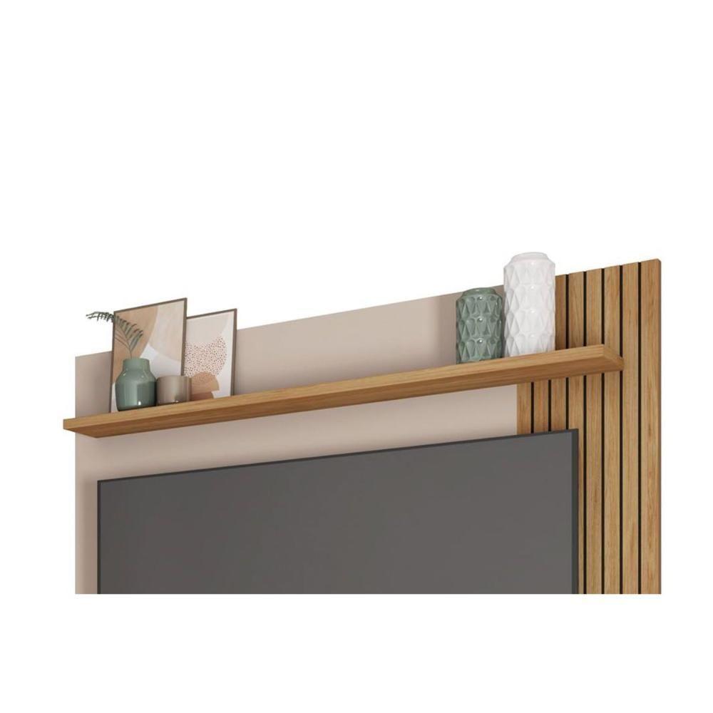 Painel Quarto P- Tv Até 65 Pol Jade Ripada 150x183cm Freijo-off White - Caemmun - 5