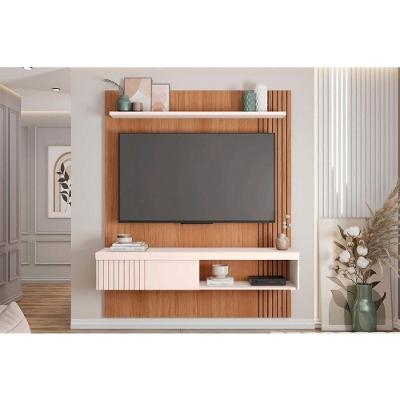 Painel Quarto P- Tv Até 65 Pol Jade Ripada 150x183cm Freijo-off White - Caemmun