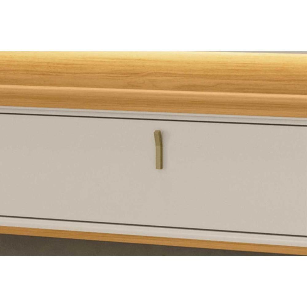 Painel Quarto P- Tv Até 75 Pol Havana C- 1 Porta E 2 Nichos 200x163cm Tauari-off White Fosco - Linea Brasil - 6