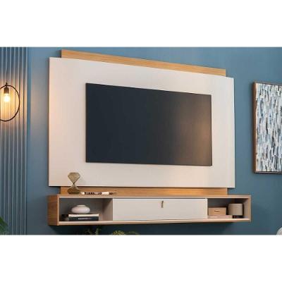 Painel Quarto P- Tv Até 75 Pol Havana C- 1 Porta E 2 Nichos 200x163cm Tauari-off White Fosco - Linea Brasil
