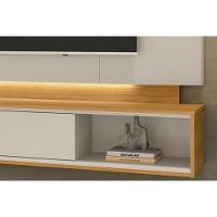 Painel Quarto P- Tv Até 75 Pol Havana C- 1 Porta E 2 Nichos 200x163cm Tauari-off White Fosco - Linea Brasil