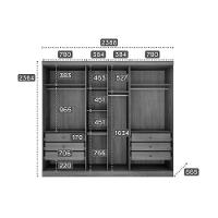 Módulo De Quarto Solteiro Guarda Roupa C- 6 Portas E 6 Gavetas Rizon-linea Neve - Novo Horizonte - 3