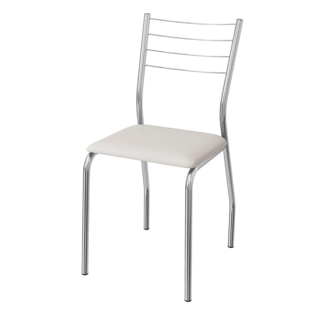 Kit 2 Cadeiras Cromada Sala Jantar 2C140CR Corino Kappesberg Branco - 5