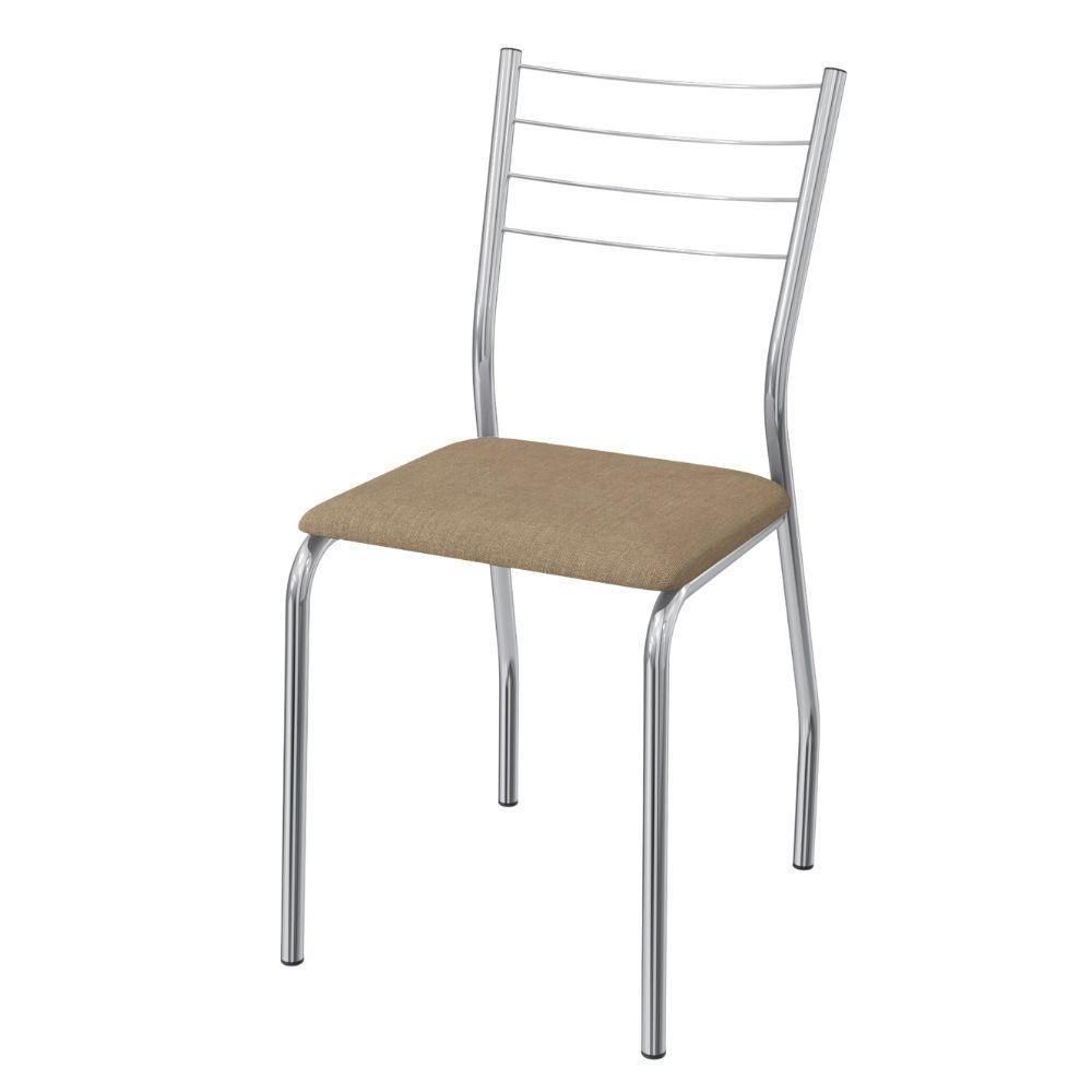 Kit 2 Cadeiras Cromada Sala Jantar 2C140CR Corino Kappesberg Capuccino - 5