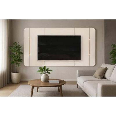 Painel Quarto P- Tv Até 75 Pol Areta 218x132cm Off White - Dj Móveis