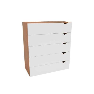 Cômoda Porto 5 Gavetas MDF Puxador MDF Freijo Branco Acabamento Fosco para Quarto