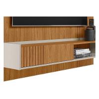 Painel Quarto P- Tv Até 65 Pol Dublin C- 1 Porta E 1 Prateleira 160x160cm Nature-off White - Linea Brasil