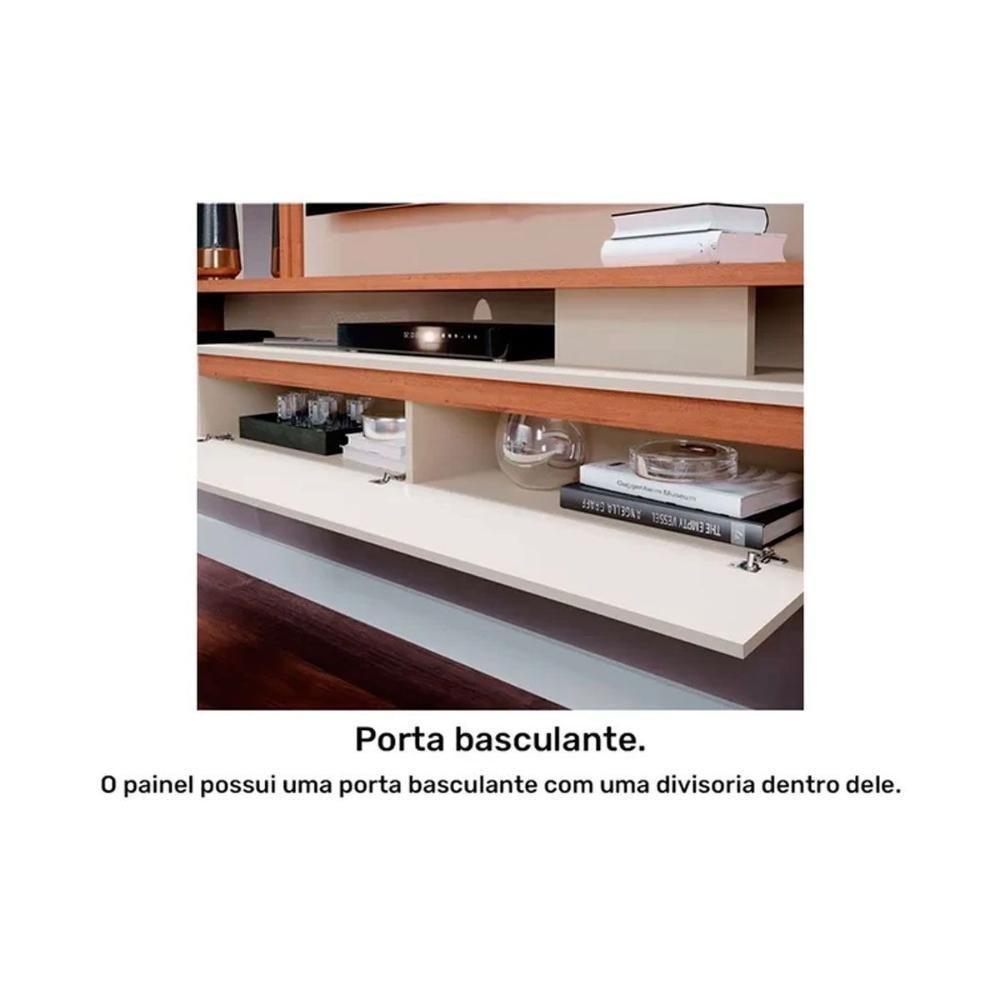 Painel Quarto P- Tv Até 60 Pol Treviso C- 1 Porta E Nicho 180x153cm Off White-cinamomo - Permóbili - 3