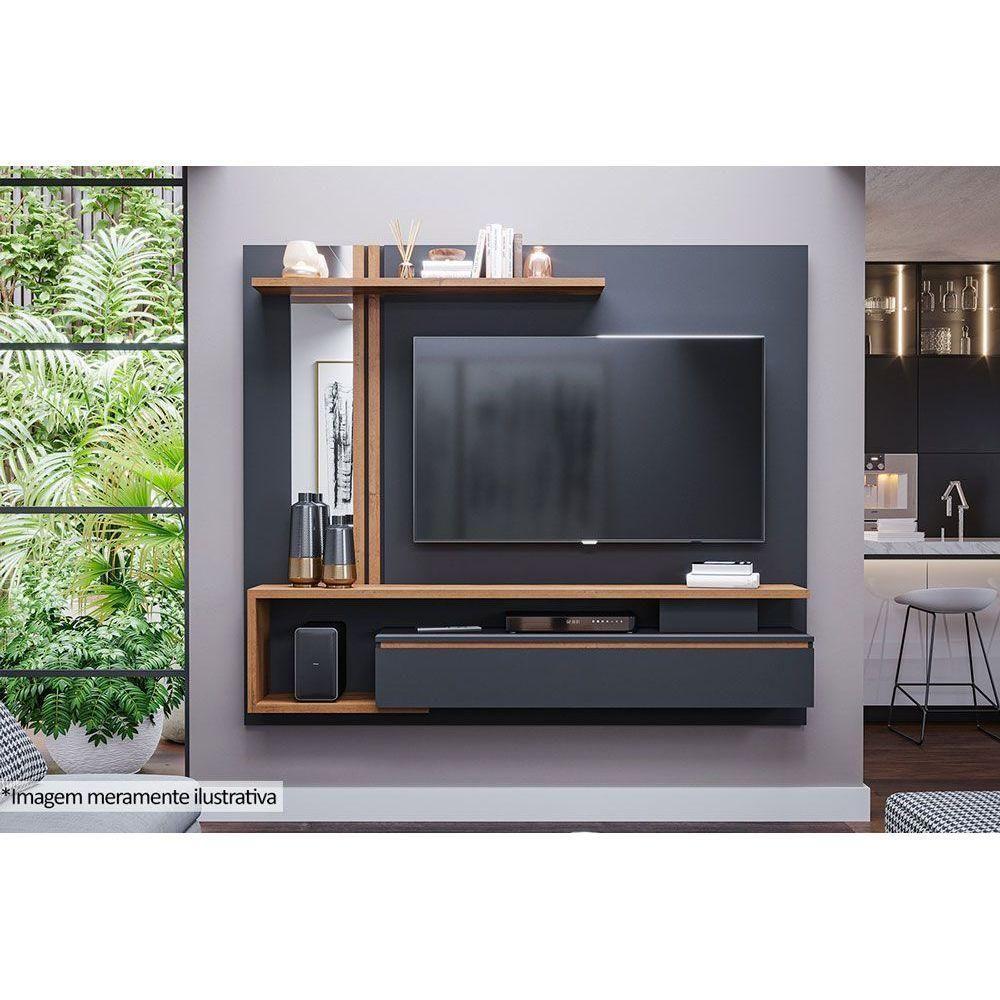 Painel Quarto P- Tv Até 60 Pol Treviso C- 1 Porta E Nicho 180x153cm Off White-cinamomo - Permóbili - 9