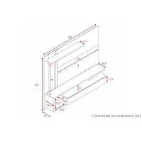 Painel Quarto P- Tv Até 60 Pol Treviso C- 1 Porta E Nicho 180x153cm Off White-cinamomo - Permóbili - 6