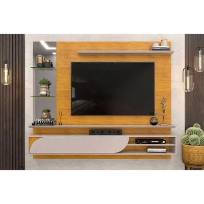 Painel Quarto P- Tv Até 60 Polegadas Ravi C- Prateleiras E Nicho 180x152cm Cedro-bali - Dj Móveis