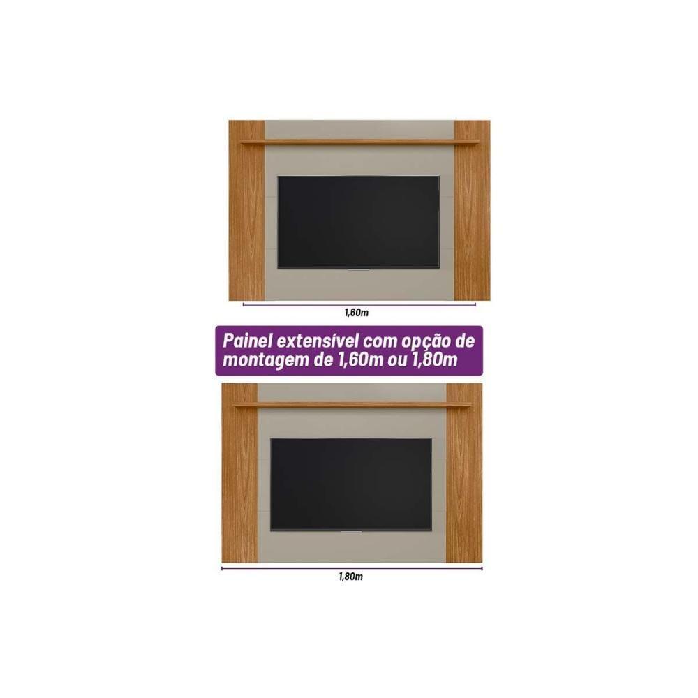 Painel Quarto P- Tv Até 60 Pol Tulum Extensivel C- 1 Prateleira 160 Ou 180x150cm Tauari-off White Fosco - Linea Brasil - 4