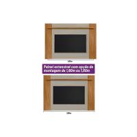 Painel Quarto P- Tv Até 60 Pol Tulum Extensivel C- 1 Prateleira 160 Ou 180x150cm Tauari-off White Fosco - Linea Brasil