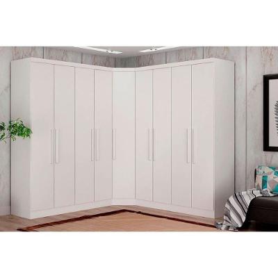 Quarto Completo Modu Rizon-linea 3 Peças ( 2 Guarda Roupas + 1 Closet Canto Obliquo) Qcm105 Branco - Novo Horizonte