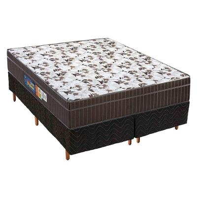 Cama Box Queen: Colchão Anatômico Polar D28/EP Orthoface + Base CRC Rústico Black(158x198)