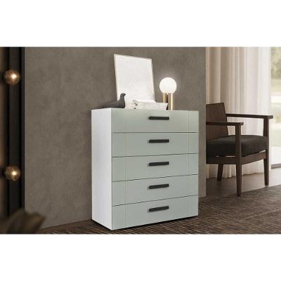 Cômoda De Quarto Lisboa C- 5 Gavetas Branco-verde - Politorno
