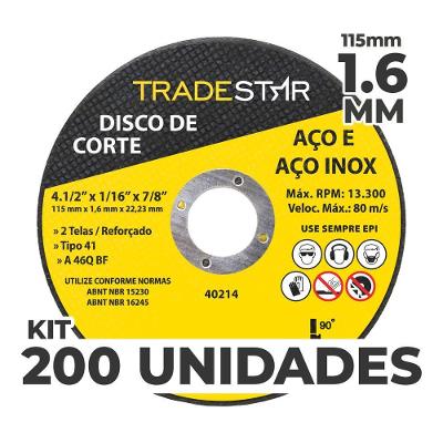 Kit C- 200 Disco De Corte Metal 4.1-2 115x1,6 Mm