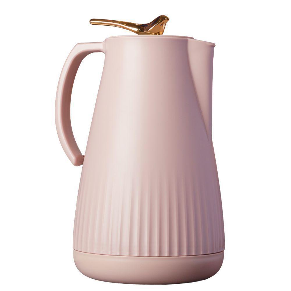 Garrafa Térmica De Plástico Com Tampa Pássaro Dourado Ouro New Bird Nude 1l Wolff - 1