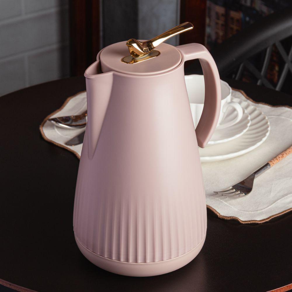 Garrafa Térmica De Plástico Com Tampa Pássaro Dourado Ouro New Bird Nude 1l Wolff - 5