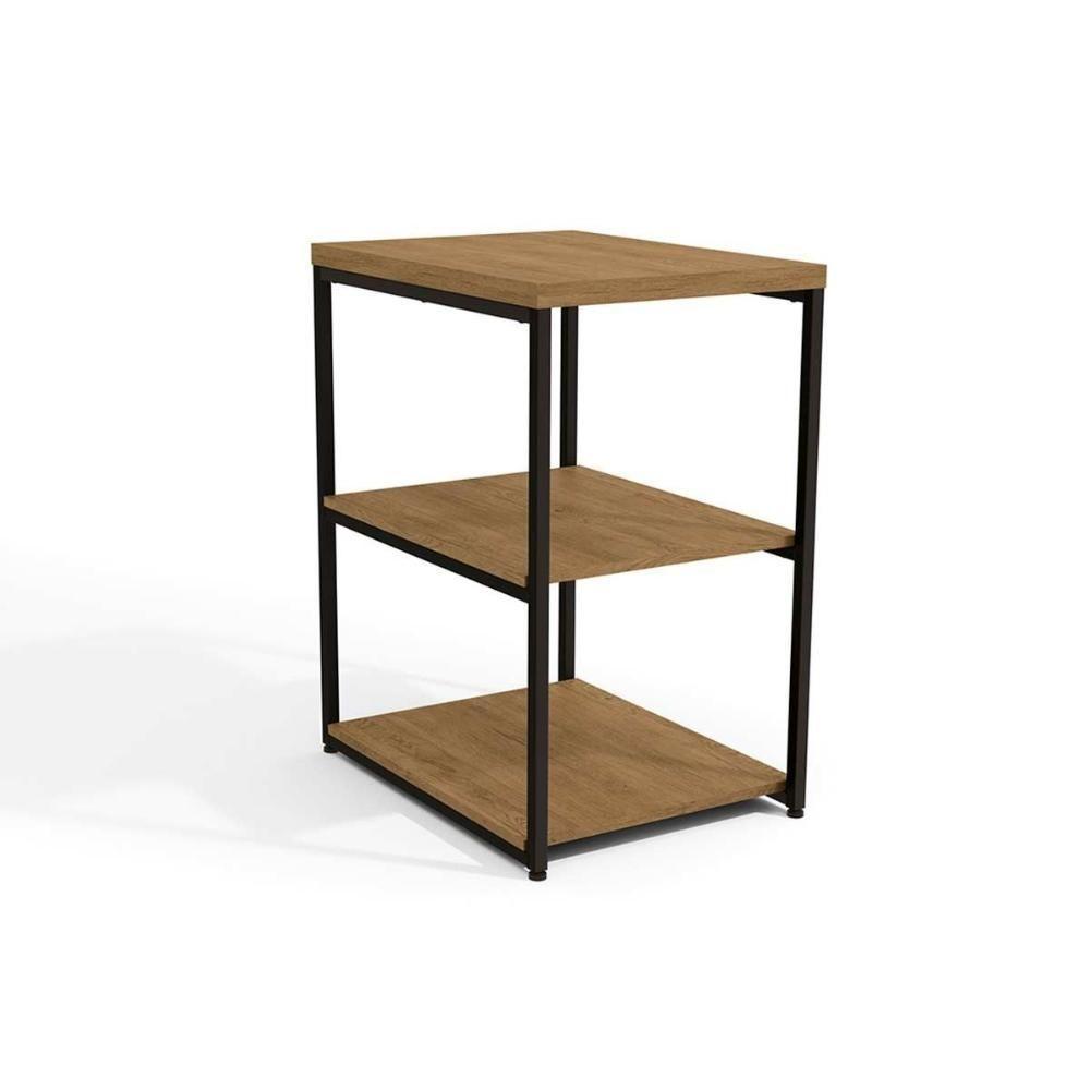 Mesa Lateral p/ Sala Industrial LI004 c/ 3 Prateleiras Freijo/Preto - Kappesberg - 3