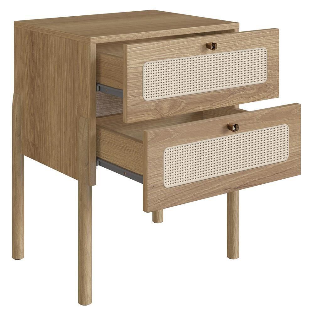 Mesa De Cabeceira Com 2 Gavetas Pés Madeira Arlo A10 Hanover - Mpozenato - 5