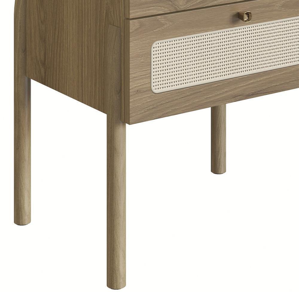 Mesa De Cabeceira Com 2 Gavetas Pés Madeira Arlo A10 Hanover - Mpozenato - 9