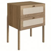 Mesa De Cabeceira Com 2 Gavetas Pés Madeira Arlo A10 Hanover - Mpozenato - 1