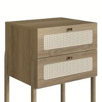 Mesa De Cabeceira Com 2 Gavetas Pés Madeira Arlo A10 Hanover - Mpozenato - 7