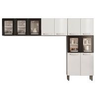 Cozinha Modulada Bertolini Evidence  3 Peças (2 Armários + 1 Paneleiro) CPT54 Branco/Preto - 1