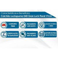 Cama Box Queen: Colchão Espuma D45 Luckspuma Gran Luck Floral Pró Saúde + Base CRC Courano White(158x198) - 3