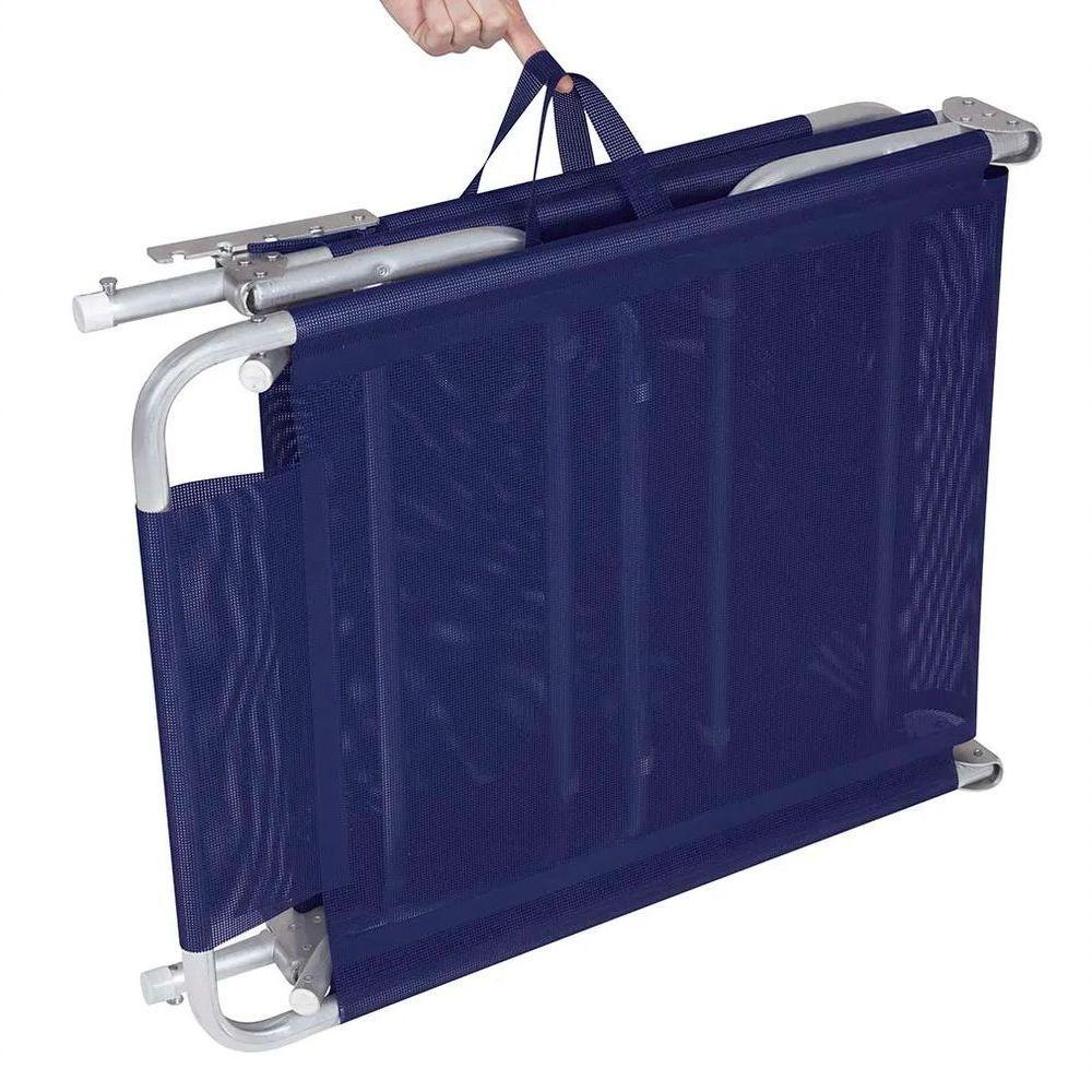 Cadeira Espreguicadeira Aluminio Azul Marinho - Mor - 2