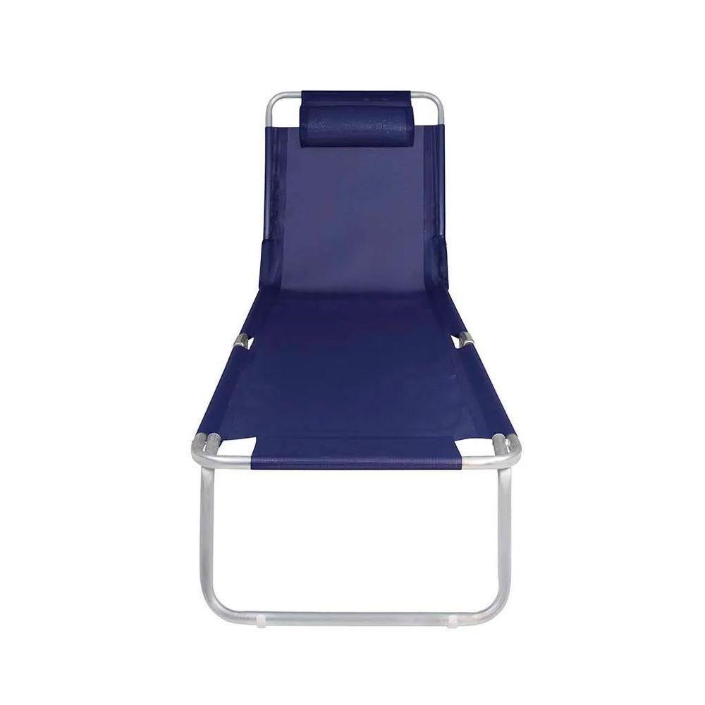 Cadeira Espreguicadeira Aluminio Azul Marinho - Mor - 3