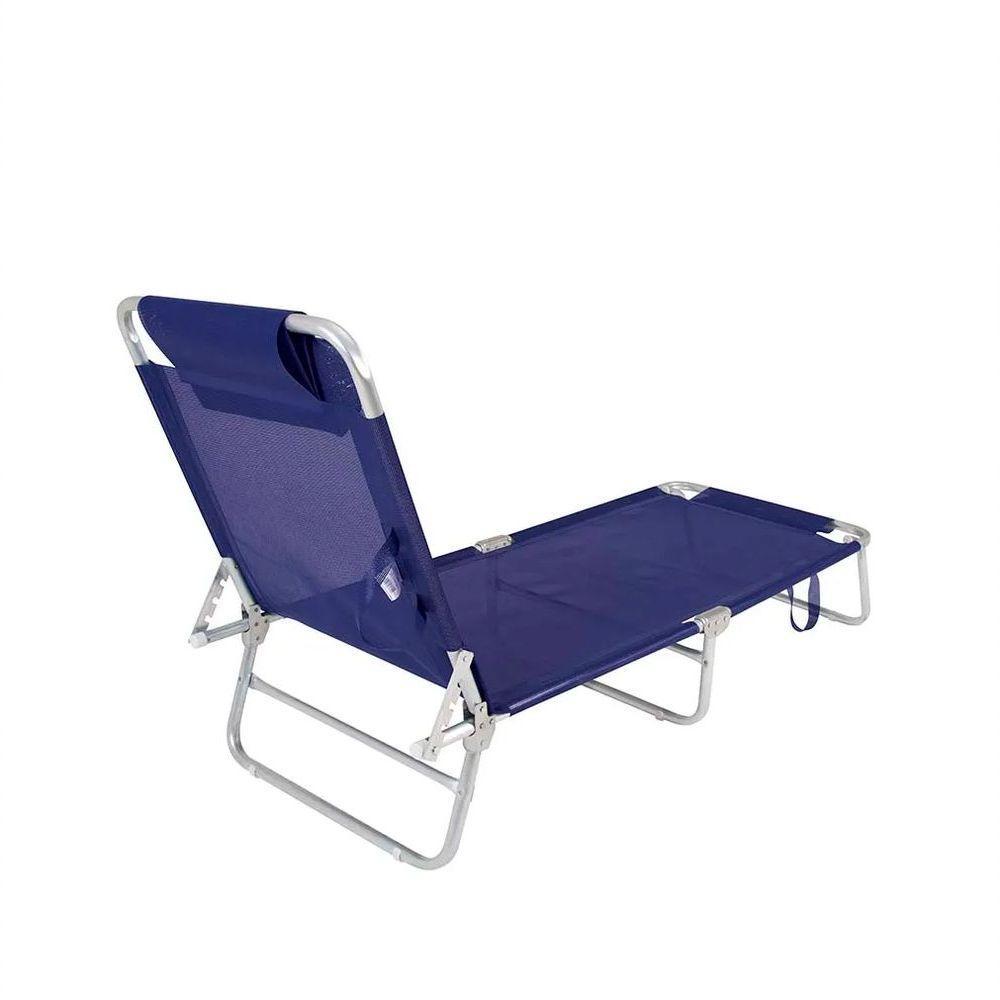 Cadeira Espreguicadeira Aluminio Azul Marinho - Mor - 4