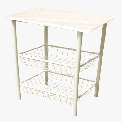 Mesa Para Microondas 55 Cm Com 2 Cestos Moura Branco