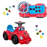 Carrinho Andador Educativo Didático Com Encaixe De Formas E Buzina Real Infantil Criança - 1