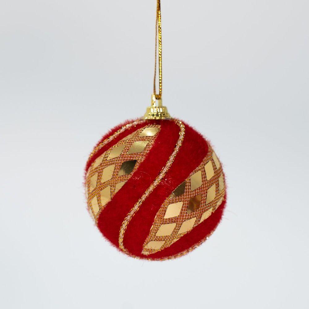 Kit 30un Enfeite Arvore Natal Bolas Vermelha Decorativa 60mm - 3