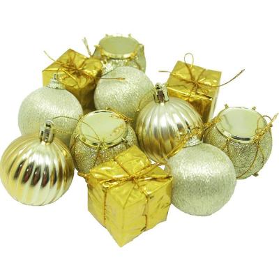 Kit 55 Pçs Tubo Natalino Enfeite árvore De Natal Dourado 5cm