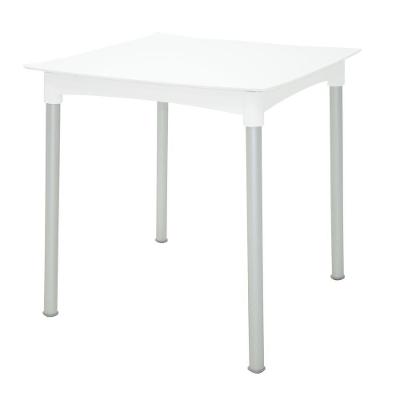 Mesa Tramontina Diana Em Polipropileno Branco Com Pernas De Alumínio Anodizado