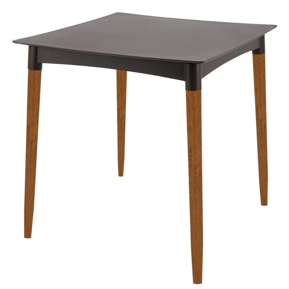 Mesa Tramontina Diana Em Polipropileno Marrom Com Pernas De Madeira Eucalipto - 1