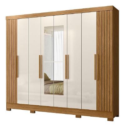 Guarda Roupa Casal Diamante 8 Portas de Bater 4 Gavetas Madeir-off MDP